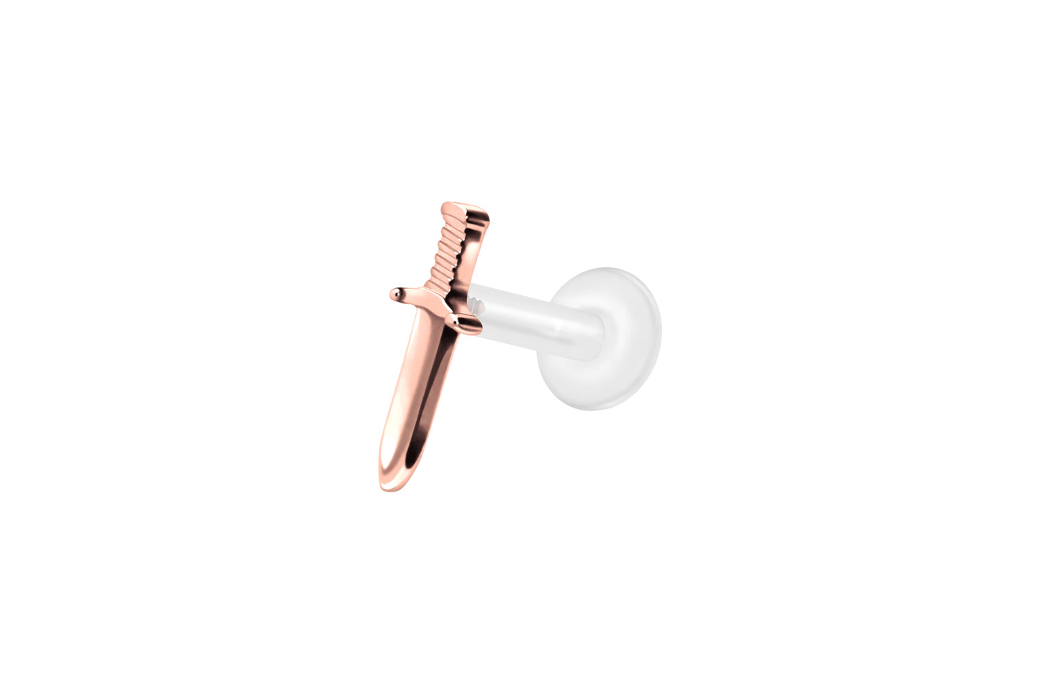 PTFE Labret Piercing mit Innengewinde + Titan-Aufsatz SCHWERT